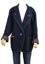 Schneiders Luxus edle Trachtenjacke Janker Walker Wolle warm lang blau Gr. 40