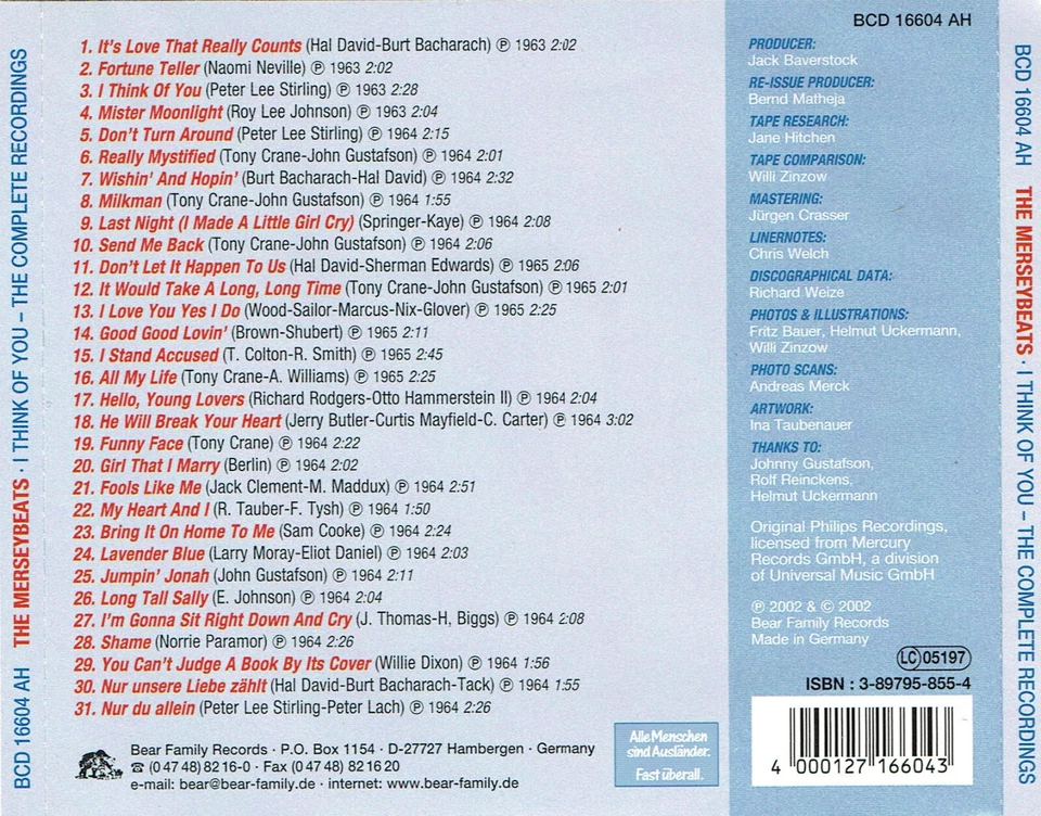 (CD) The Merseybeats – I Think Of You - The Complete Recordings (Bear Family) - Bild 2 von 2