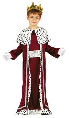 COSTUME GASPARE CARNEVALE BAMBINO VESTITO GUIRMA PRESEPE RE MAGIO AMARANTO