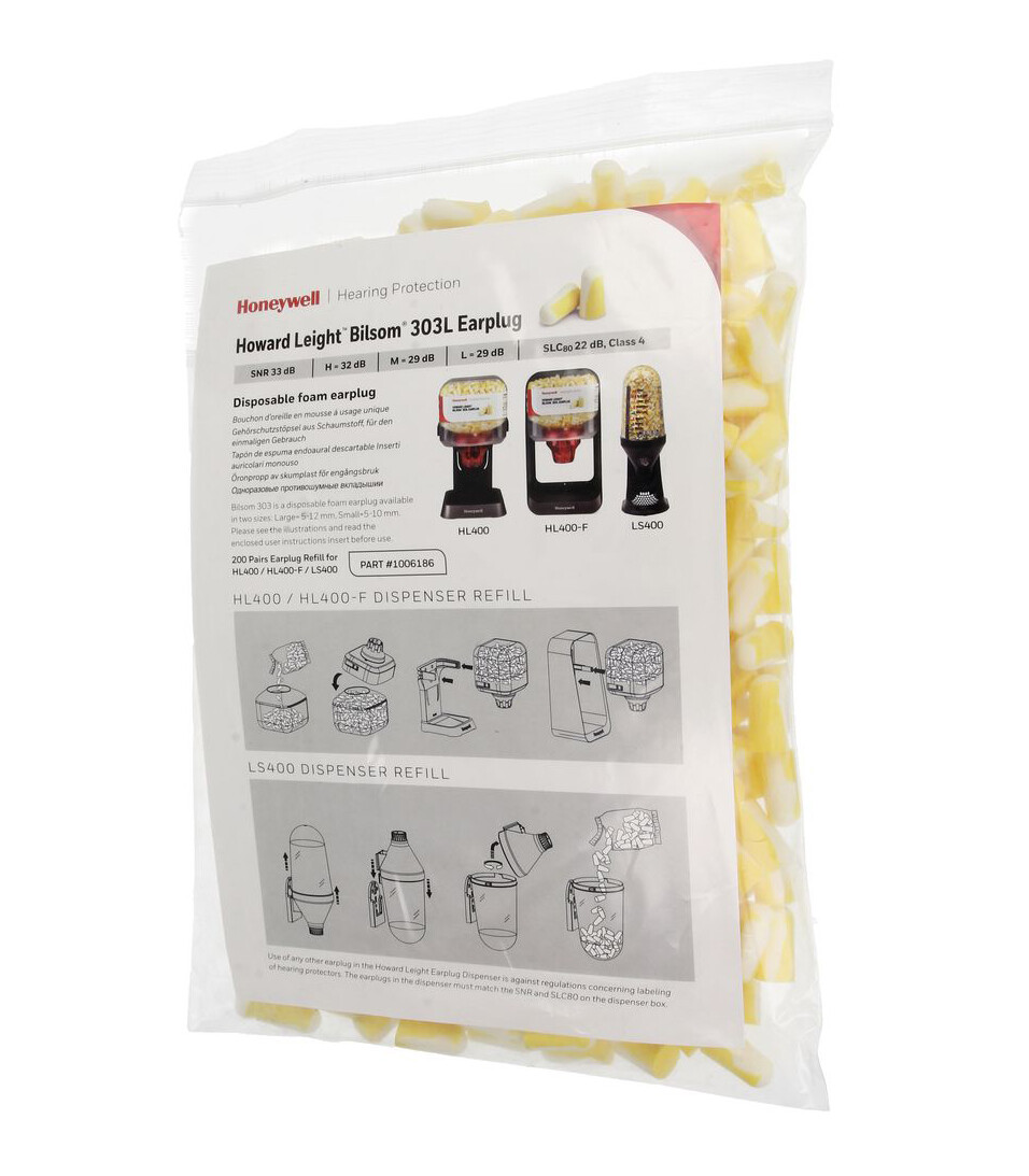 Tappi Orecchie Dormire Tappi Auricolari Honeywell Howard Leight - Schiuma Monouso SNR 33dB, Confezione Da 200 Paia Tappi Schiuma Monouso SNR 33dB - Foto 2