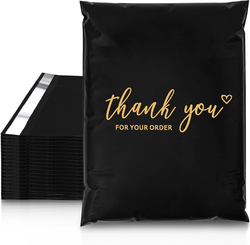 KKBESTPACK Zwart 10x13 Inch Poly Mailers Verzending Envelop Plastic Tassen Zelfafdichtende Zelfklevende (Pack van 100