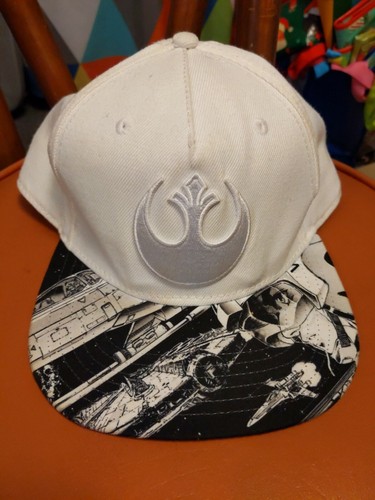 Rebel Alliance logo white snapback hat 