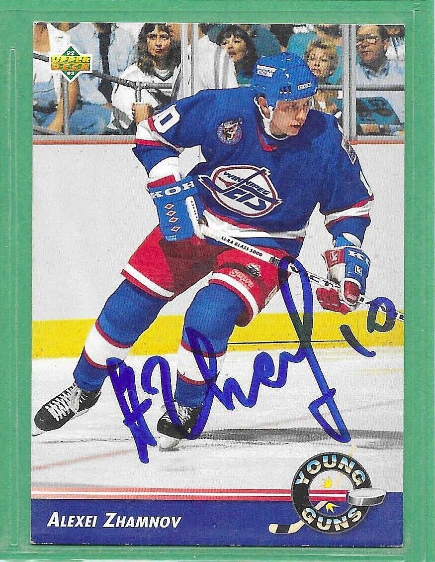 1992-93 Upper Deck Hockey *SIGNED* ~ Card #578 ~ Alexei Zhamnov ~ Young Guns