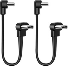 Short USB C to C Cable, 2 Pack 4 inch 2025 New Flat Dual C Black