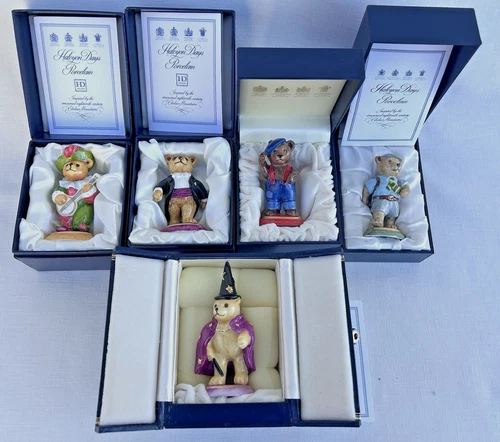 Lot of 5 Halcyon Days Bear of the Year Figurines