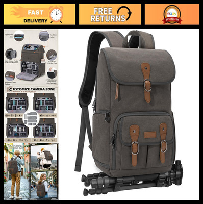 Camera Backpack for DSLR/SLR & Mirrorless, 15.6'' Laptop, Anti-Theft, Tripod Hold
