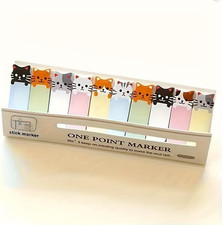 150 Sheets, Cute Cat-Themed, Sticky Notes Set, Office Essentials, Bookmarking