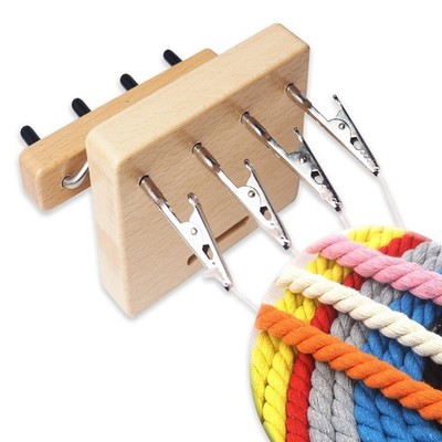 Fringe Twister with 4 Clips, Wood Cord Maker Tool for Quickly Twisting, Yarn ...