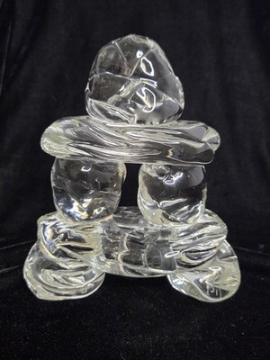 Signed Art Glass Inukshuk Sculpture   Brian J. Kelk & Allan Gott   Hand Blown St