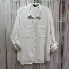 Social Standard by Sanctuary Cotton Gauze Button Front Shirt Women’s Size Large