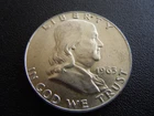 1963 Ben Franklin Silver Half Dollar Coin