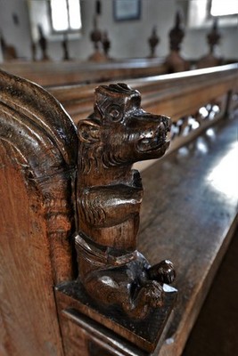 Photo 12x8 Great Walsingham, St. Peter's Church: Late medieval bench ends  c2018