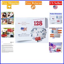 US Citizenship Flash Cards 2026 - 128 Bilingual Civics Study Set for Adults