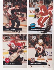 4 MINT 1991 PRO SET #125 ROY /#282 MESSIER/#312 COFFEY/#610 LIDSTROM--ALL H.O.F.