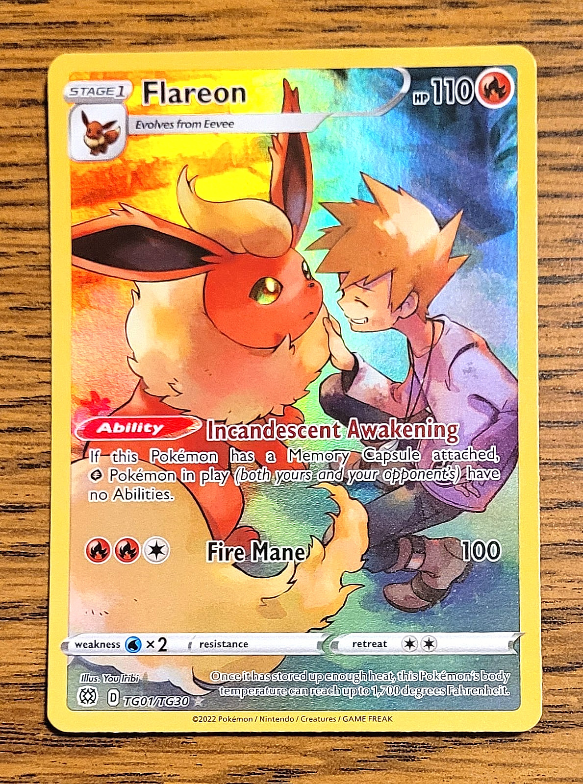 Flareon TG01/TG30 - SWSH: Brilliant Stars Trainer Gallery Pokemon Card TCG - NM