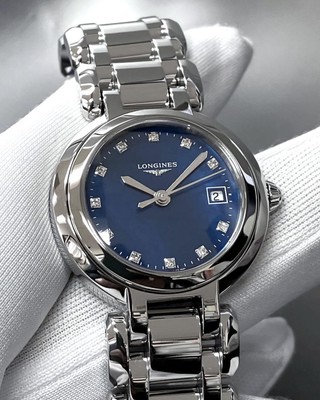 Longines PrimaLuna Quartz 26.5mm Blue Diamond Dial Women's Watch L8.110.4.98.6