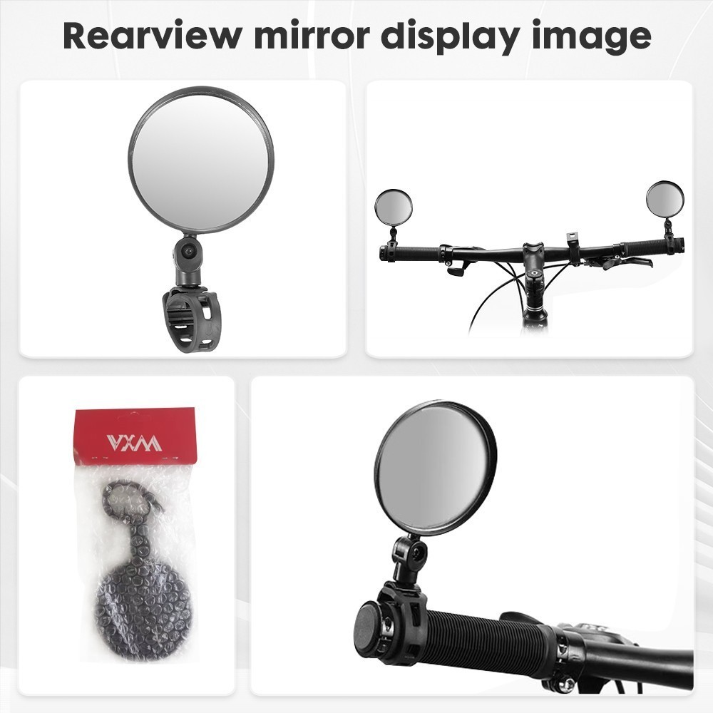 Ebike MTB Road Bike Rearview Mirror Bicycle Rear View Mirrors 360° Convex Side