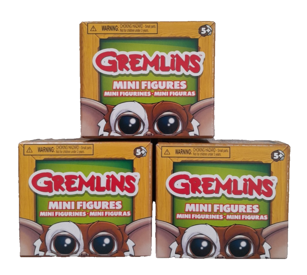 LOT 3x GREMLINS 1980s RETRO MOVIE 2.5"" BLIND BOX MINI FIGURES GIZMO STRIPE NEW!