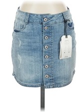 NWT Vanilla Star Women Blue Denim Skirt 12