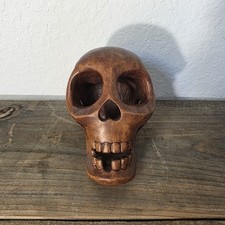 Vintage Wooden Skull 