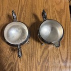 Vintage Silver Plated Creamer, And Sugar Bowl Set With Handles — photo 6