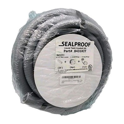 Sealproof 25' Non-Metallic Liquid-Tight Conduit and Connector Kit 8431KIT