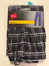 Hanes Men's Solid Knit Pajama Pants - Black Plaid