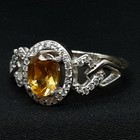 World Class 1.16ctw Citrine & White Sapphire 925 Silver Ring Size 8 — photo 5