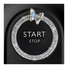 Bling Ring Emblem Car Accessories, Sparkling Butterfly Car Buttons and Knobs ...