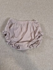 Baby Girls Neutral Beige Ruffle Bloomers Soft Cotton Muslin Diaper Cover