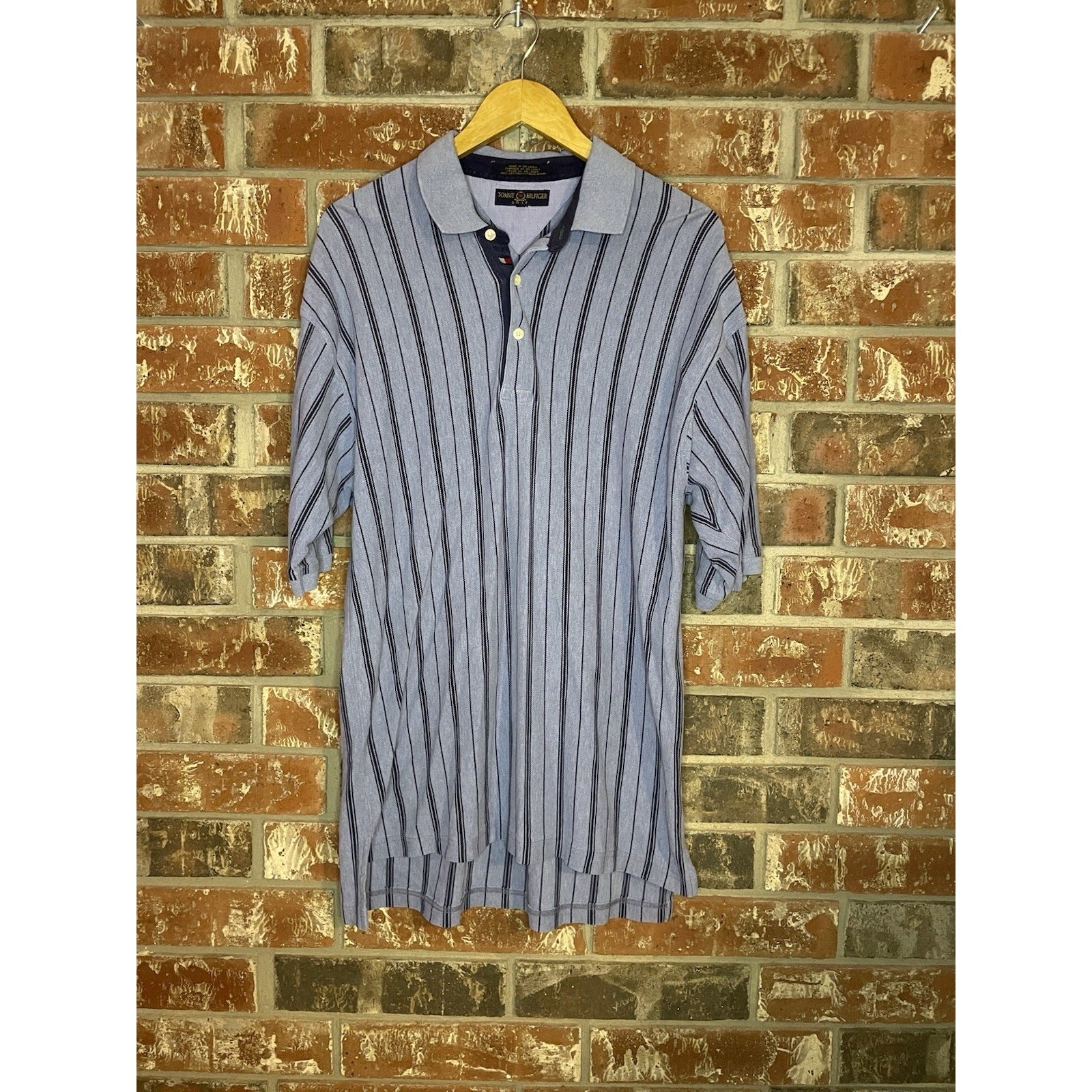 VTG Tommy Hilfiger Golf Polo XL 100% Cotton Striped Dad Classic 90s Preppy