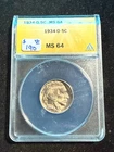 1934 D BUFFALO NICKEL  ANACS MS 64