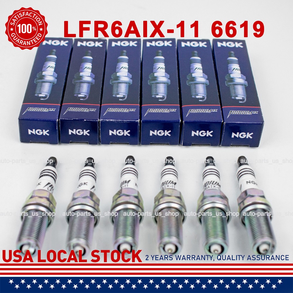 6Pcs NGK LFR6AIX-11 6619 Iridium Spark Plugs For Toyota BMW Volvo Lexus Engine