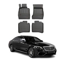 OMAC Gummi Fußmatten für Mercedes S Klasse Lang V222 X222 2014-2020 Premium 4x