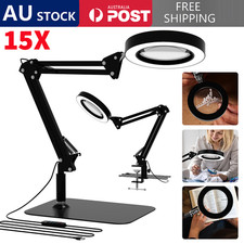 15X Magnifying Desk Lamp with Base & Clamp Magnifying Glass with Light and Stand