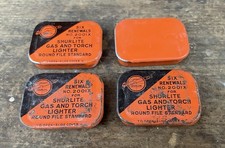 3 Vintage Shurlite Gas  Torch Lighter Tin W/ 6 Renewals  1 Unbranded