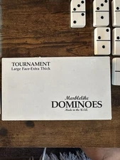 Tournament Large Face-Extra Thick Marblelike Dominoes By:Puremco #1632(Cotton)