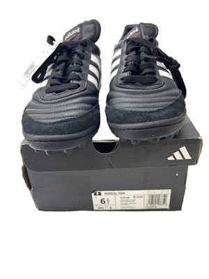 Adidas Mundial Team Shoes Mens Size 6.5 Black Leather Turf Soccer Cleats 019228