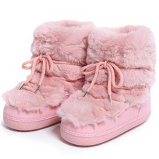 Winter Fur Boots Snow Boots Women Fluffy Fuzzy Furry Faux Fur Boots Middle Calf