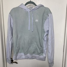 Nike Fleece Pullover Hoodie Two Tone Blue And Gray Small