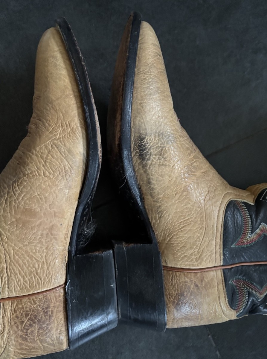 Tony Lama Cowboy Boots SZ 8.5 WMs Leather Western Pecan Taurus
