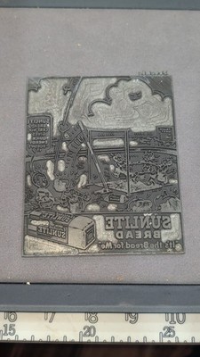 1940s Sunlite Bread San Jose Advertising Printing Plate Bakery Letterpress Block