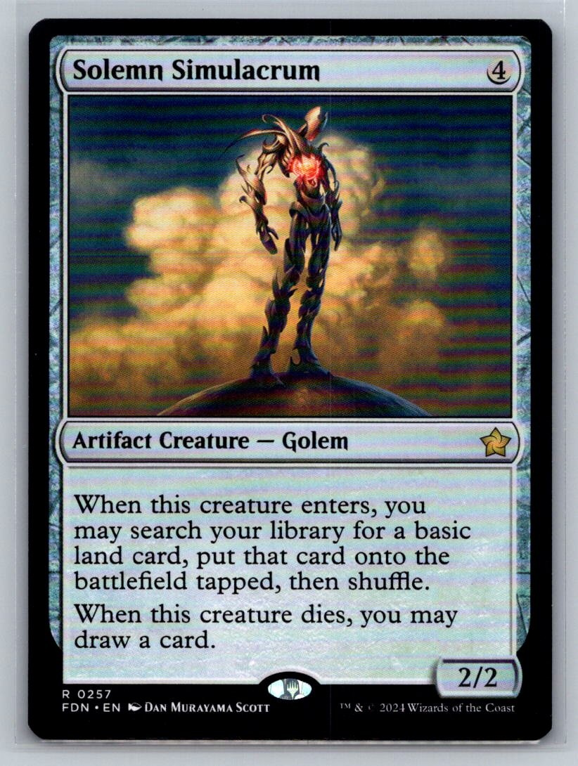 SOLEMN SIMULACRUM FOUNDATIONS 257 RARE MAGIC: THE GATHERING - NM/M