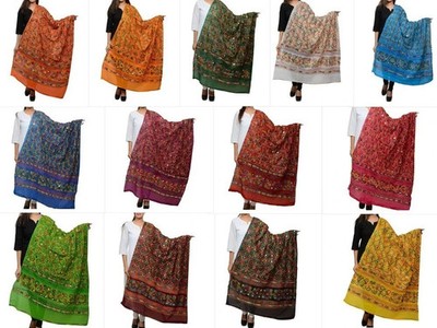 Women Cotton Dupatta Indian Stole Scarf Banjara Heavy Kutch Work Chunni Warp