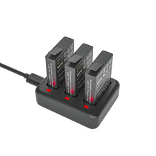 3PCS OSMO Action Battery 3-Channel Charger Dock For DJI OSMO Action Camera 3 4