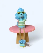 Blue Poodle In Sunglasses Shelf Sitter Decor