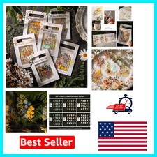 240-Piece Gold Foil Botanical Stickers - Waterproof Floral Crafting Elegance