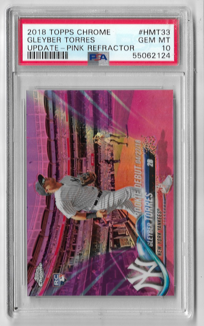 Gleyber Torres 2018 Topps Chrome Update Rookie Debut Pink Refractor PSA 10