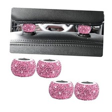 4 Pack Car Headrest Collars, Bling Car Head Rest Collars Rings Decor, Pink