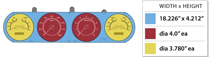 Instrumentos Dakota Digital 1964-67 Pontiac GTO LeMans Tempest VHX #VHX64PGTOKW Foto 4 de 4